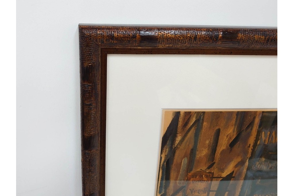 真作　サイン入り　荻須高徳　「パリの街角」?　90/100　街の一角を切り取ったリトグラフ　外箱付き　(R-086443)