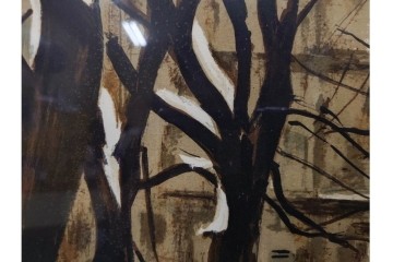 真作　サイン入り　荻須高徳　「雪景色」　EA版　冬の静けさが伝わってくるリトグラフ　外箱付き　(R-086444)