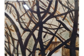 真作　サイン入り　荻須高徳　「雪景色」　EA版　冬の静けさが伝わってくるリトグラフ　外箱付き　(R-086444)