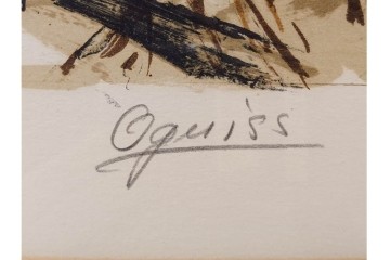 真作　サイン入り　荻須高徳　「雪景色」　EA版　冬の静けさが伝わってくるリトグラフ　外箱付き　(R-086444)