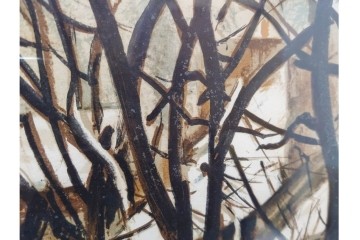 真作　サイン入り　荻須高徳　「雪景色」　EA版　冬の静けさが伝わってくるリトグラフ　外箱付き　(R-086444)