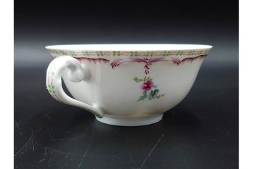 フランス　LIMOGES(リモージュ)　Georges Boyer(ジョルジュ・ボワイエ)　ピンクの花模様が可憐なトリオ5客セット　(R-086445)