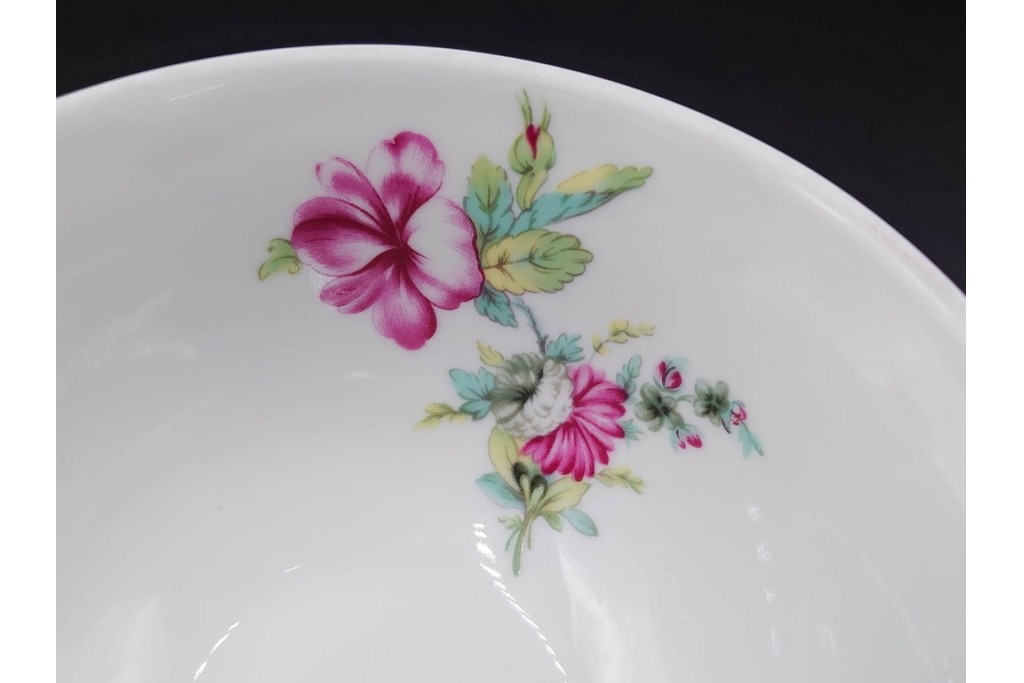 フランス　LIMOGES(リモージュ)　Georges Boyer(ジョルジュ・ボワイエ)　ピンクの花模様が可憐なトリオ5客セット　(R-086445)