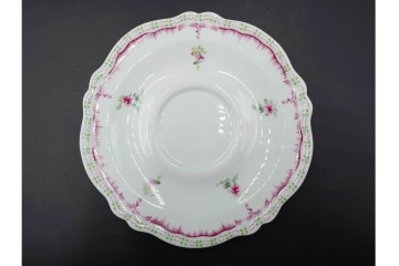 フランス　LIMOGES(リモージュ)　Georges Boyer(ジョルジュ・ボワイエ)　ピンクの花模様が可憐なトリオ5客セット　(R-086445)
