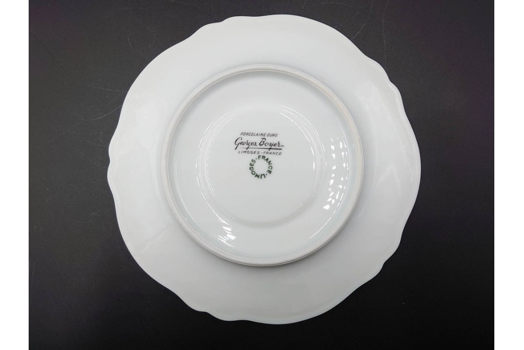 フランス　LIMOGES(リモージュ)　Georges Boyer(ジョルジュ・ボワイエ)　ピンクの花模様が可憐なトリオ5客セット　(R-086445)