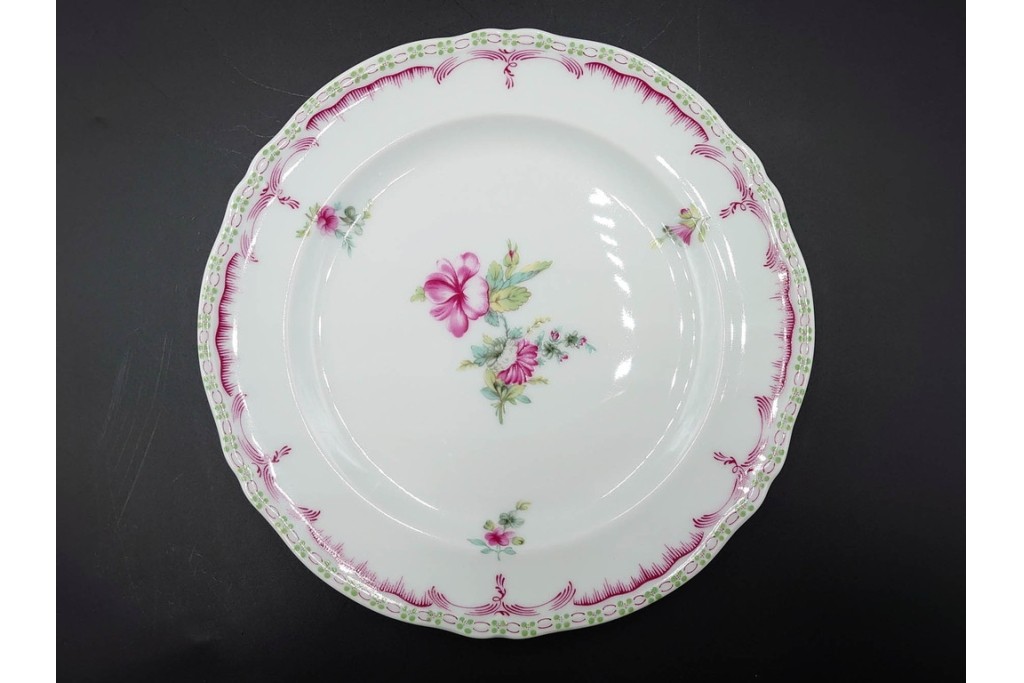 フランス　LIMOGES(リモージュ)　Georges Boyer(ジョルジュ・ボワイエ)　ピンクの花模様が可憐なトリオ5客セット　(R-086445)