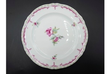 フランス　LIMOGES(リモージュ)　Georges Boyer(ジョルジュ・ボワイエ)　ピンクの花模様が可憐なトリオ5客セット　(R-086445)