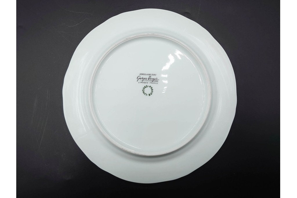 フランス　LIMOGES(リモージュ)　Georges Boyer(ジョルジュ・ボワイエ)　ピンクの花模様が可憐なトリオ5客セット　(R-086445)