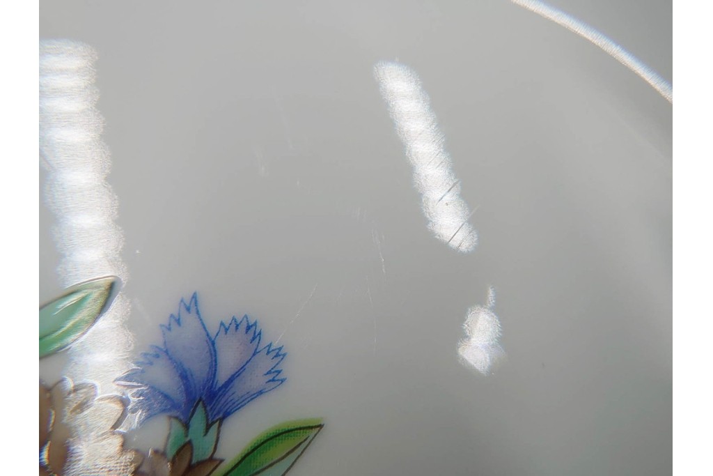 フランス　LIMOGES(リモージュ)　Haviland(アビランド)　Ruban(リュバン)　花模様とブルーのリボンが調和するトリオ3客セット　(R-086446)