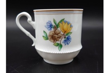 フランス　LIMOGES(リモージュ)　Haviland(アビランド)　Ruban(リュバン)　花模様とブルーのリボンが調和するトリオ3客セット　(R-086447)