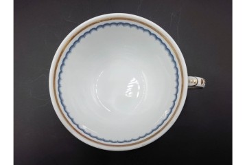 イタリア　Richard Ginori(リチャードジノリ)　イタリアンフルーツ　サックスフラワー　インペロカメリア　カップ&ソーサー・クリーマー・シュガーポット・スプーンレストの洋食器6点セット　(R-086448)