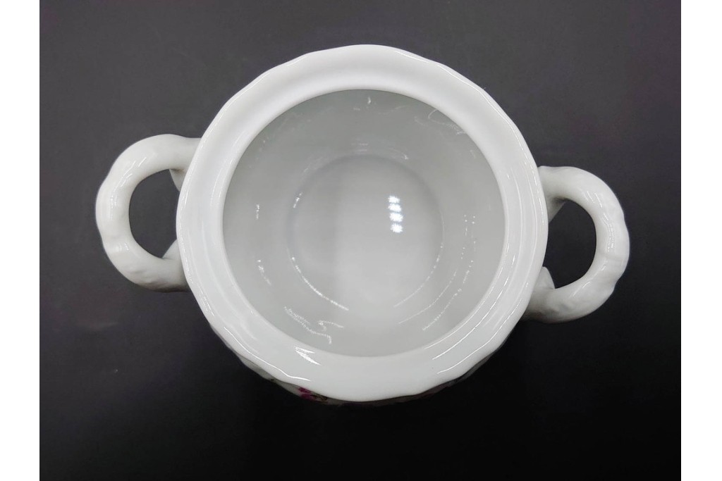 イタリア　Richard Ginori(リチャードジノリ)　イタリアンフルーツ　サックスフラワー　インペロカメリア　カップ&ソーサー・クリーマー・シュガーポット・スプーンレストの洋食器6点セット　(R-086448)