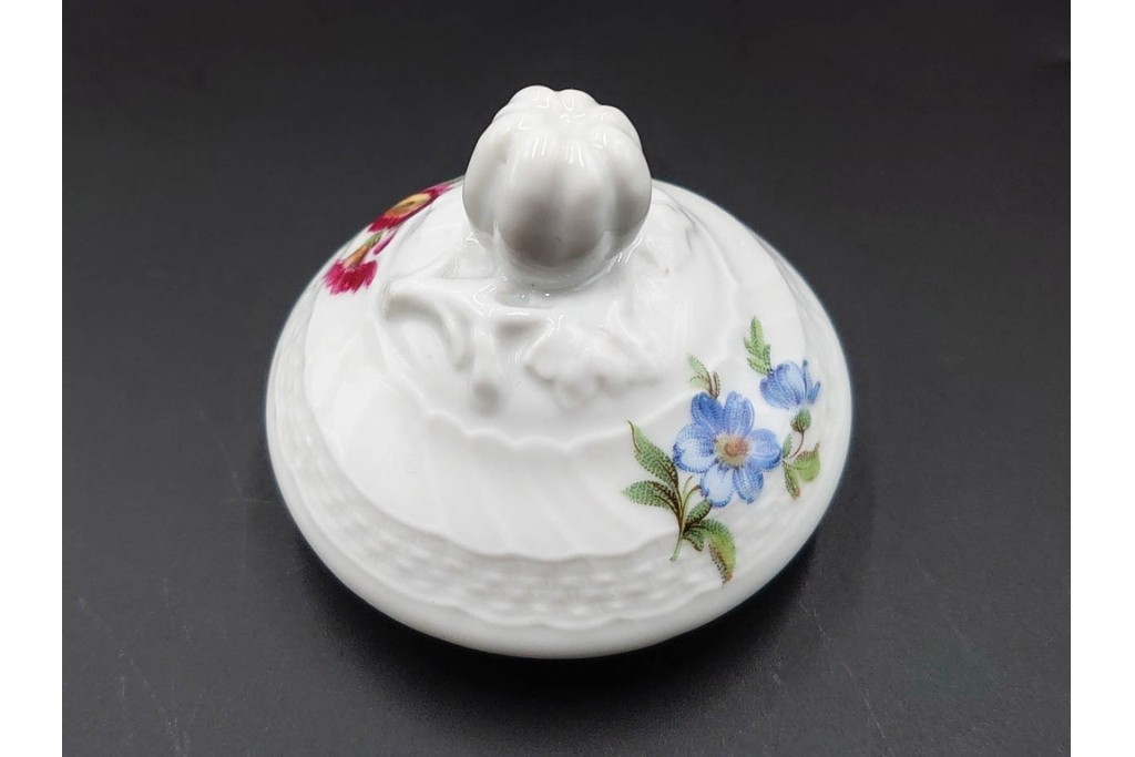 イタリア　Richard Ginori(リチャードジノリ)　イタリアンフルーツ　サックスフラワー　インペロカメリア　カップ&ソーサー・クリーマー・シュガーポット・スプーンレストの洋食器6点セット　(R-086448)