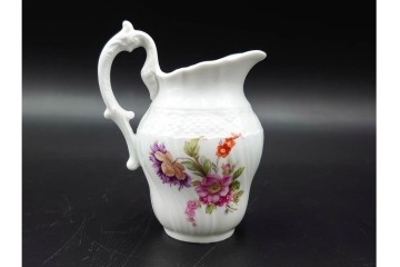 イタリア　Richard Ginori(リチャードジノリ)　イタリアンフルーツ　サックスフラワー　インペロカメリア　カップ&ソーサー・クリーマー・シュガーポット・スプーンレストの洋食器6点セット　(R-086448)