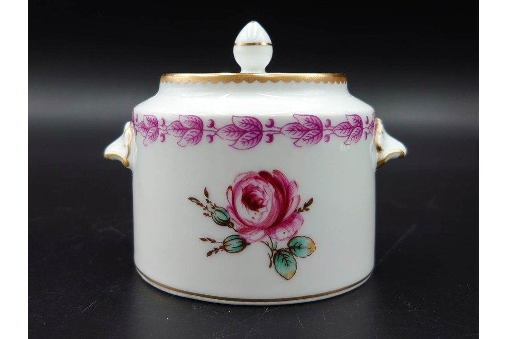 イタリア　Richard Ginori(リチャードジノリ)　イタリアンフルーツ　サックスフラワー　インペロカメリア　カップ&ソーサー・クリーマー・シュガーポット・スプーンレストの洋食器6点セット　(R-086448)