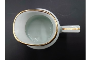 イタリア　Richard Ginori(リチャードジノリ)　イタリアンフルーツ　サックスフラワー　インペロカメリア　カップ&ソーサー・クリーマー・シュガーポット・スプーンレストの洋食器6点セット　(R-086448)