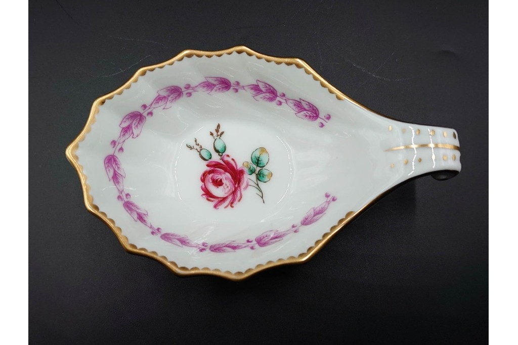 イタリア　Richard Ginori(リチャードジノリ)　イタリアンフルーツ　サックスフラワー　インペロカメリア　カップ&ソーサー・クリーマー・シュガーポット・スプーンレストの洋食器6点セット　(R-086448)