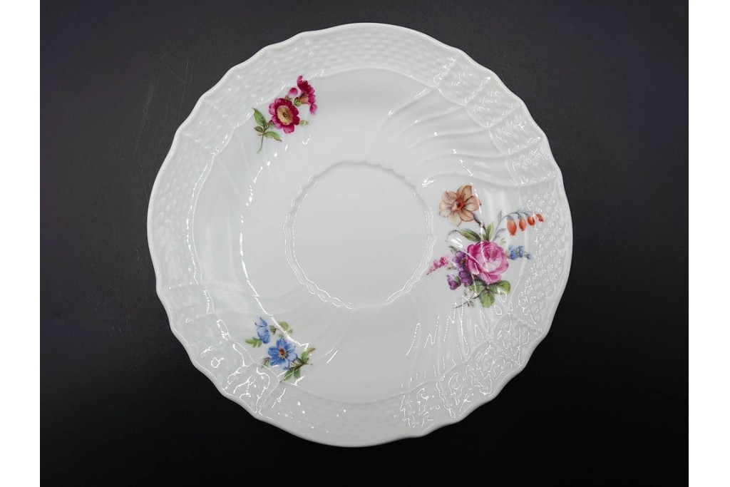 イタリア　Richard Ginori(リチャードジノリ)　サックスフラワー　カップ&ソーサー・プレートのトリオ4客セット　(R-086449)