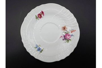 イタリア　Richard Ginori(リチャードジノリ)　サックスフラワー　カップ&ソーサー・プレートのトリオ4客セット　(R-086449)