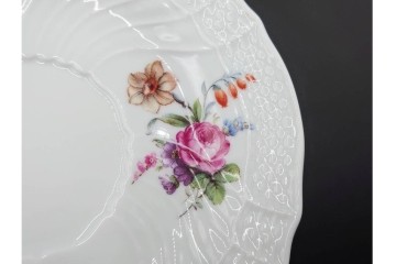 イタリア　Richard Ginori(リチャードジノリ)　サックスフラワー　カップ&ソーサー・プレートのトリオ4客セット　(R-086449)