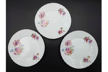 イタリア　Richard Ginori(リチャードジノリ)　サックスフラワー　カップ&ソーサー・プレートのトリオ4客セット　(R-086449)