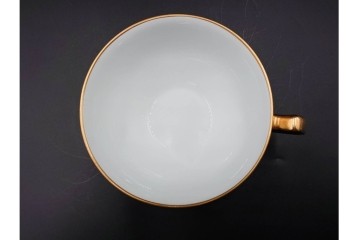 大倉陶園(OKURA/OAC)　色蒔き(ピンク)　ゴールドライン(リムシェープ)　カップ&ソーサー4客セット　(R-086450)