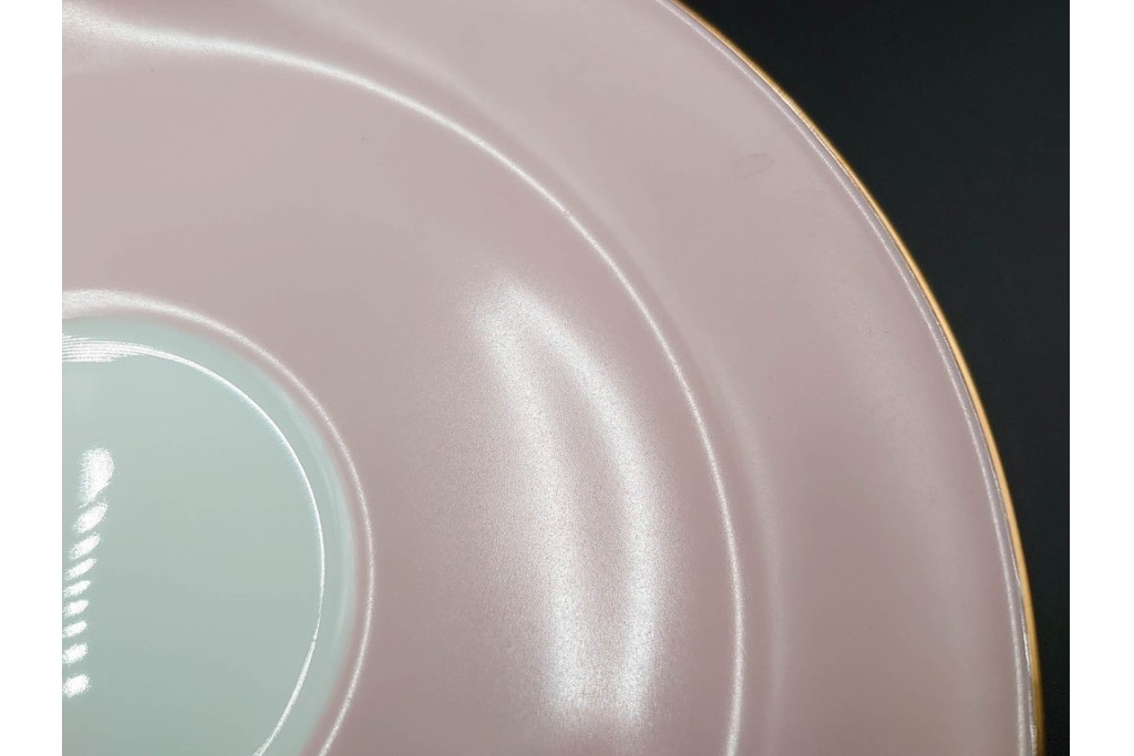 大倉陶園(OKURA/OAC)　色蒔き(ピンク)　ゴールドライン(リムシェープ)　カップ&ソーサー4客セット　(R-086450)