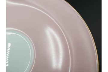 大倉陶園(OKURA/OAC)　色蒔き(ピンク)　ゴールドライン(リムシェープ)　カップ&ソーサー4客セット　(R-086450)