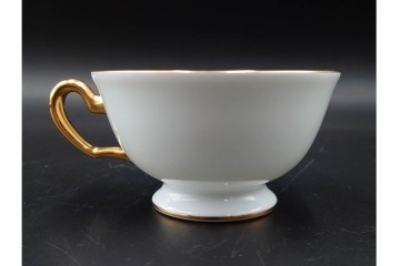 大倉陶園(OKURA/OAC)　色蒔き(ピンク)　ゴールドライン(リムシェープ)　カップ&ソーサー4客セット　(R-086450)