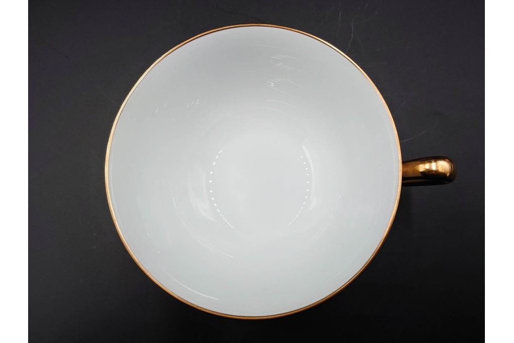 大倉陶園(OKURA/OAC)　色蒔き(ピンク)　ゴールドライン(リムシェープ)　カップ&ソーサー4客セット　(R-086450)