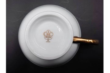 大倉陶園(OKURA/OAC)　色蒔き(ピンク)　ゴールドライン(リムシェープ)　カップ&ソーサー4客セット　(R-086450)