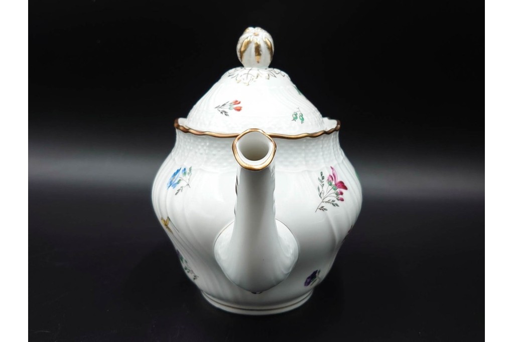 イタリア　Richard Ginori(リチャードジノリ)　ペルージャ(ベッキオフルーツ)　果物模様が愛らしいティーポット・シュガーポット・クリーマーセット　(R-086451)