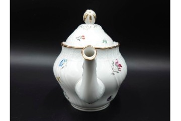 イタリア　Richard Ginori(リチャードジノリ)　ペルージャ(ベッキオフルーツ)　果物模様が愛らしいティーポット・シュガーポット・クリーマーセット　(R-086451)