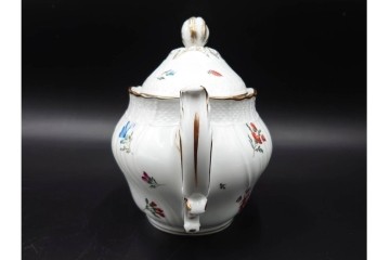 イタリア　Richard Ginori(リチャードジノリ)　ペルージャ(ベッキオフルーツ)　果物模様が愛らしいティーポット・シュガーポット・クリーマーセット　(R-086451)