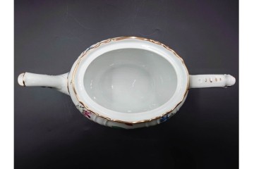 イタリア　Richard Ginori(リチャードジノリ)　ペルージャ(ベッキオフルーツ)　果物模様が愛らしいティーポット・シュガーポット・クリーマーセット　(R-086451)