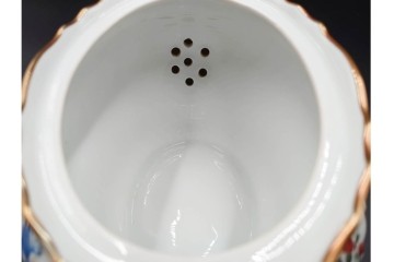 イタリア　Richard Ginori(リチャードジノリ)　ペルージャ(ベッキオフルーツ)　果物模様が愛らしいティーポット・シュガーポット・クリーマーセット　(R-086451)