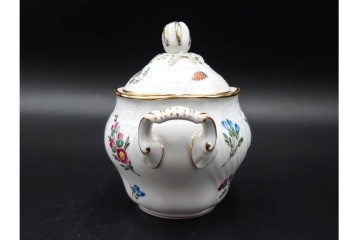 イタリア　Richard Ginori(リチャードジノリ)　ペルージャ(ベッキオフルーツ)　果物模様が愛らしいティーポット・シュガーポット・クリーマーセット　(R-086451)