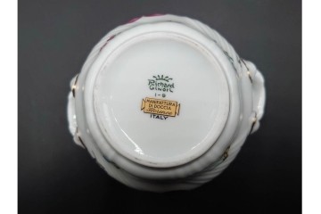 イタリア　Richard Ginori(リチャードジノリ)　ペルージャ(ベッキオフルーツ)　果物模様が愛らしいティーポット・シュガーポット・クリーマーセット　(R-086451)