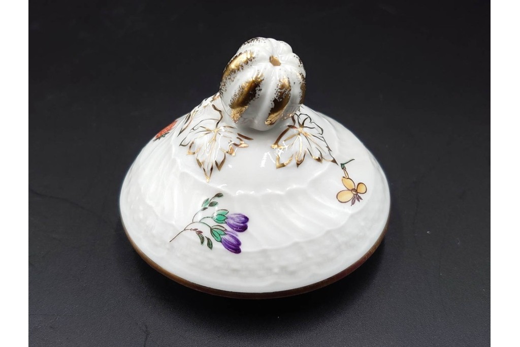 イタリア　Richard Ginori(リチャードジノリ)　ペルージャ(ベッキオフルーツ)　果物模様が愛らしいティーポット・シュガーポット・クリーマーセット　(R-086451)