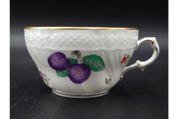 イタリア　Richard Ginori(リチャードジノリ)　ペルージャ(ベッキオフルーツ)　果物模様が愛らしいトリオ4客セット　(R-086452)