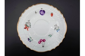 イタリア　Richard Ginori(リチャードジノリ)　ペルージャ(ベッキオフルーツ)　果物模様が愛らしいトリオ4客セット　(R-086452)