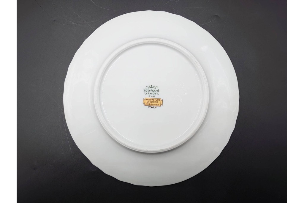 イタリア　Richard Ginori(リチャードジノリ)　ペルージャ(ベッキオフルーツ)　果物模様が愛らしいトリオ4客セット　(R-086452)