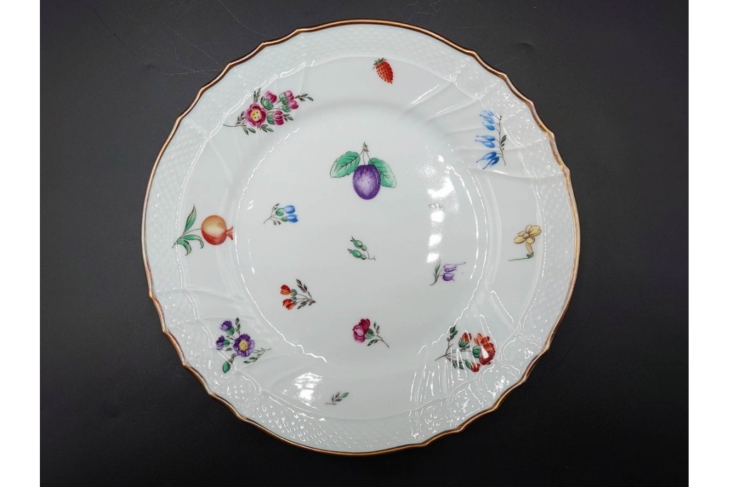 イタリア　Richard Ginori(リチャードジノリ)　ペルージャ(ベッキオフルーツ)　果物模様が愛らしいトリオ4客セット　(R-086453)