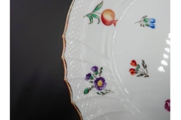 イタリア　Richard Ginori(リチャードジノリ)　ペルージャ(ベッキオフルーツ)　果物模様が愛らしいトリオ4客セット　(R-086453)