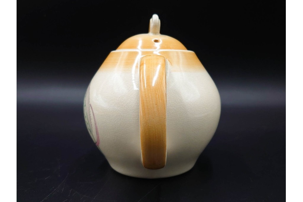 イギリスヴィンテージ　Susie Cooper(スージークーパー)　グレイリーフ　ティーポット・クリーマー・カップ&ソーサー2客・プレート・ミニボウルの洋食器6点セット　(R-086455)