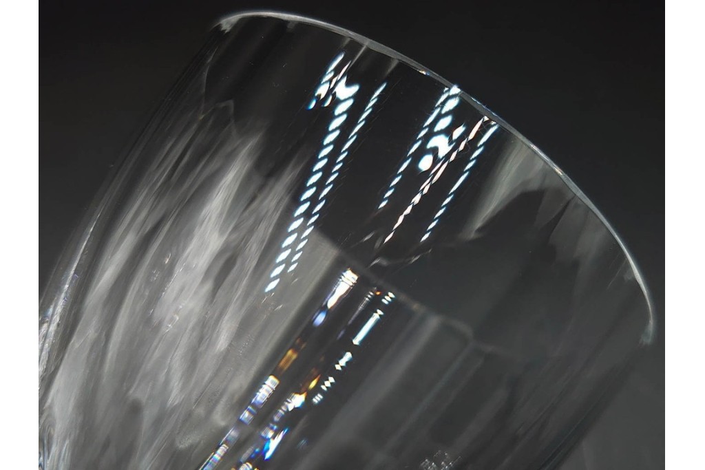 フランス　Baccarat(バカラ)　フロール　波打つラインが美しいグラス5客セット　(R-086456)