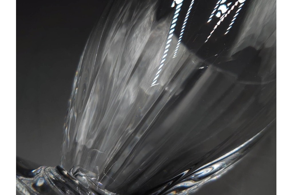 フランス　Baccarat(バカラ)　フロール　波打つラインが美しいグラス5客セット　(R-086456)