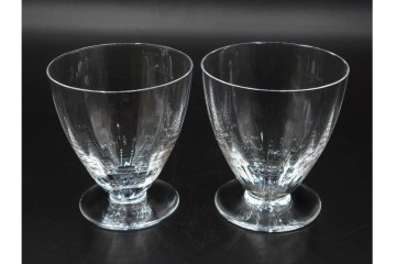 フランス　Baccarat(バカラ)　フロール　波打つラインが美しいグラス5客セット　(R-086456)