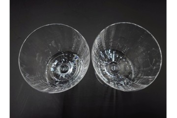 フランス　Baccarat(バカラ)　フロール　波打つラインが美しいグラス5客セット　(R-086456)