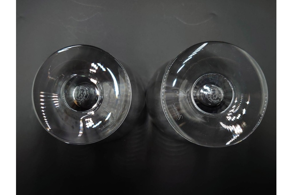 フランス　Baccarat(バカラ)　フロール　波打つラインが美しいグラス5客セット　(R-086456)